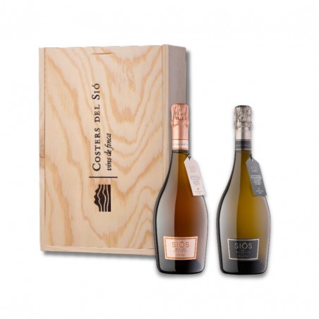 Lote de vino Siós Brut Reserva en caja de madera