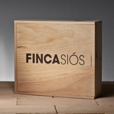 Caixa de regal de fusta per a 3 ampolles de vi Finca Siós
