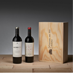 Lote de vinos tintos crianza 2 botellas caja de madera Artesa